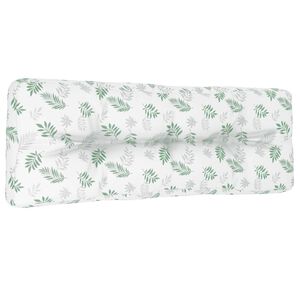 vidaXL Almofad&atilde;o para sof&aacute; de paletes 120x40x12cm tecido padr&atilde;o folhas