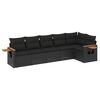 vidaXL 6 pcs conjunto sof&aacute;s de jardim c/ almofad&otilde;es vime PE preto