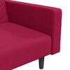 vidaXL Sof&aacute;-cama 2 lugares com duas almofadas veludo vermelho tinto