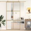 vidaXL Porta deslizante 102,5x205 cm vidro ESG/alum&iacute;nio dourado