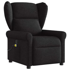 vidaXL Poltrona de massagens reclin&aacute;vel tecido preto