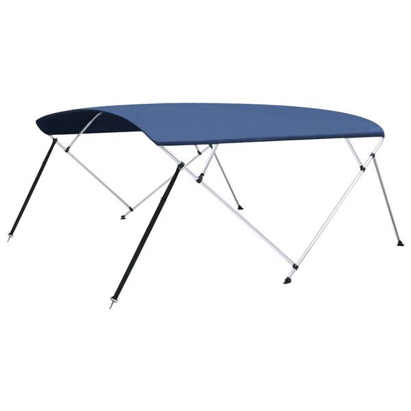 vidaXL Toldo em 4 arcos Bimini 243x(230-244)x137 cm azul-marinho