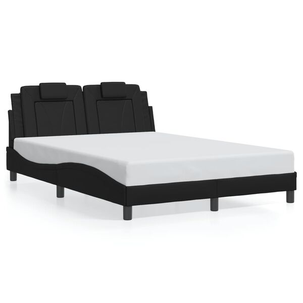 vidaXL Estrutura de cama Viana sem colch&atilde;o 140x200 cm couro artificial preto