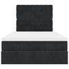 vidaXL Estrutura de cama otomana com colch&atilde;o preto 120x190 cm tecido