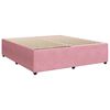 vidaXL Cama com molas/colch&atilde;o 200x200 cm veludo rosa
