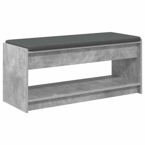 vidaXL Banco de Hall com almofada Cinzento Concreto 103 x 38 x 45 cm