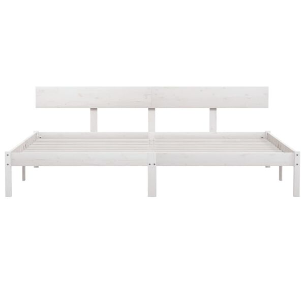 vidaXL Estrutura de cama 200x200 cm pinho maci&ccedil;o branco