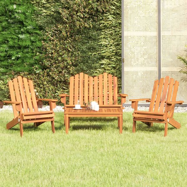 vidaXL 4 pcs conjunto lounge de jardim Adirondack acácia maciça