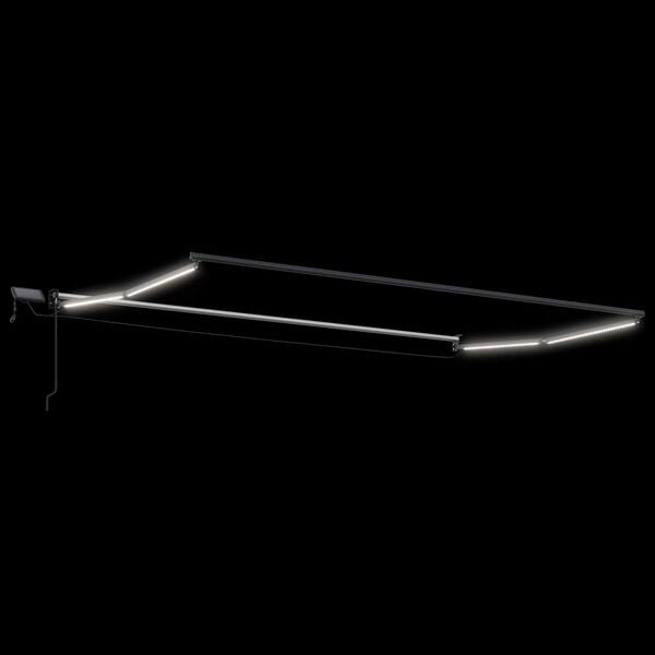 vidaXL Toldo retr&aacute;til manual com LEDs Branco 4 x 2 m