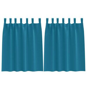 vidaXL Cortinas Blackout com Argolas 2 pcs Turquesa 140 x 140 cm