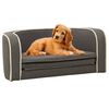 vidaXL Sof&aacute; p/ c&atilde;es dobr&aacute;vel 76x71x30 cm almofad&atilde;o de linho cinzento