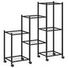 vidaXL Suporte de vasos c/ rodas 83x25x83,5 cm ferro preto