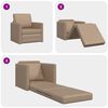 vidaXL Sof&aacute;-cama sem p&eacute;s 112x174x55 cm couro artificial cappuccino