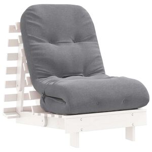 vidaXL Sof&aacute;-cama futon com colch&atilde;o 60x206x11 cm pinho maci&ccedil;o branco