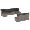 vidaXL 10 pcs conjunto sof&aacute;s de jardim c/ almofad&otilde;es vime PE cinzento