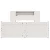 vidaXL Cama com estante sem colchão 135x190 cm pinho maciço branco