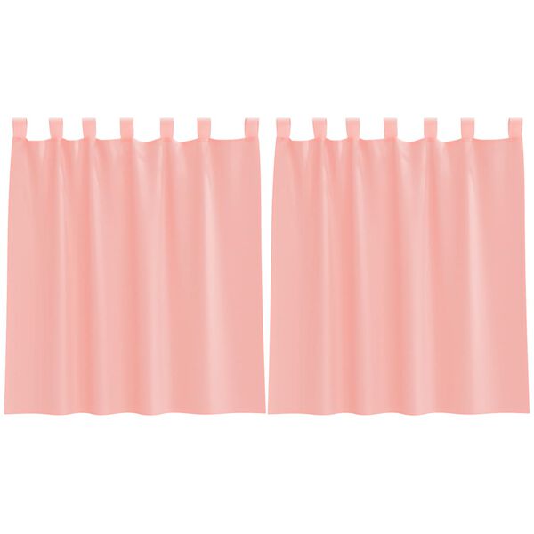 vidaXL Cortinas de voile com laços 2 pcs rosa 140x140 cm