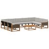 vidaXL Conjunto de Sof&aacute;s para Exterior 10 pcs Natural e Cinzento-Claro