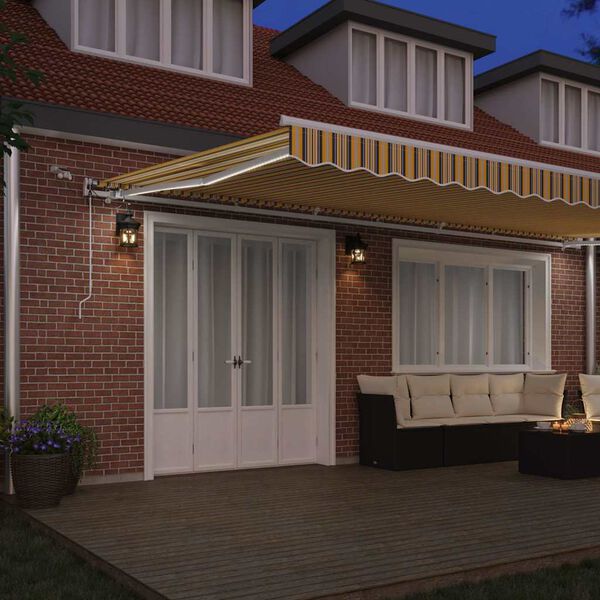 vidaXL Toldo Retr&aacute;til Multicolor 600 &times; 350 cm Poli&eacute;ster e Metal