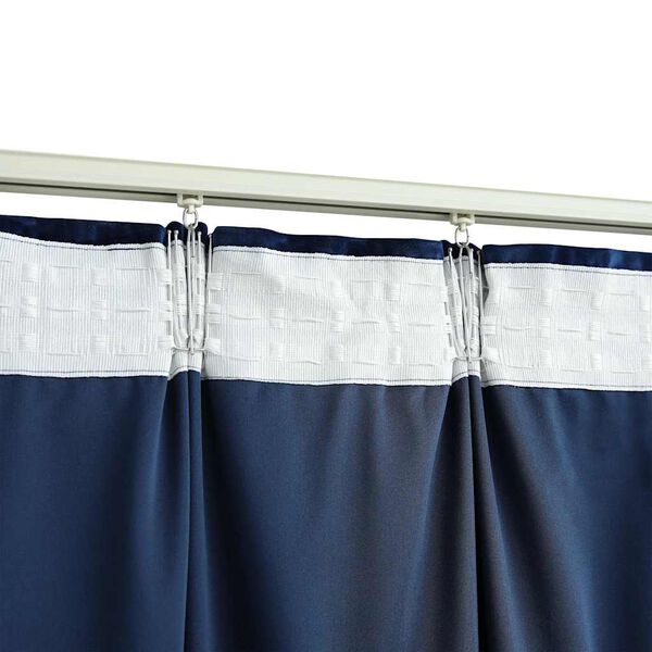vidaXL Cortinas blackout c/ ganchos 2 pcs 140x175cm veludo azul escuro