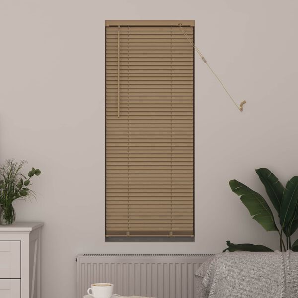 vidaXL Cortina Veneziana Marrom Claro com Padr&atilde;o 150 x 40 cm PVC