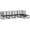 vidaXL Conjunto de Sof&aacute; de Jardim com almofada 5 pcs Preto Alum&iacute;nio