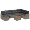 vidaXL Conjunto de Sof&aacute; de Jardim 9 unid. Cinzeto Rattan Sint&eacute;tico