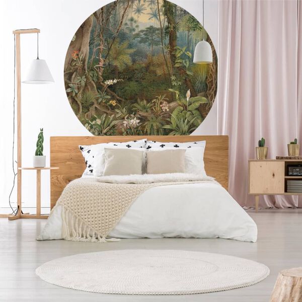 WallArt Papel de parede circular "In the Jungle" 190 cm