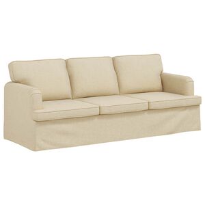 vidaXL Sof&aacute; Creme 201 x 80 x 85 cm tecido