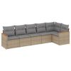 vidaXL 6 pcs conjunto de sof&aacute;s p/ jardim com almofad&otilde;es vime PE bege