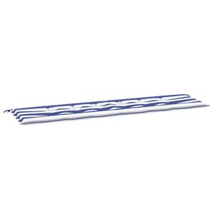 vidaXL Almofada para Banco Tecido Oxford Listrado Azul 180 x 50 x 3 cm