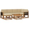 vidaXL Conjunto de Sof&aacute;s para Exterior 7 unid. 6 lugar Natural e Bege