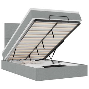 vidaXL Estrutura cama otomana colch&atilde;o 120x200 cm tecido cinzento claro
