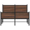 vidaXL Estrutura de cama sem colchão 120x190cm metal carvalho castanho