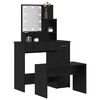 vidaXL Conjunto de Mesa de Maquiagem com LED 2 pcs Carvalho Preto