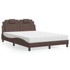 vidaXL Cama Viana com colch&atilde;o 140x200 cm couro artificial castanho
