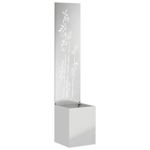 vidaXL Tela de Privacidade para Jardim Floral Prateado 32 x 140 cm