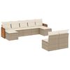 vidaXL 9 pcs conjunto de sof&aacute;s p/ jardim com almofad&otilde;es vime PE bege