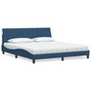 vidaXL Cama com colch&atilde;o Hanko 180x200 cm tecido azul