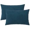 vidaXL Almofada com travesseiro HEERLEN 2 unid. Azul Veludo