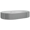 vidaXL Canteiro elevado jardim 214x140x36 a&ccedil;o galvanizado cinzento