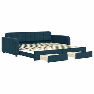 vidaXL Sof&aacute;-cama com gavet&atilde;o e gavetas 100x200 cm veludo azul
