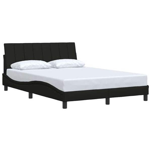 vidaXL Estrutura de cama sem colch&atilde;o Hanko 140x190 cm tecido preto