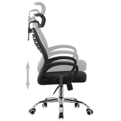vidaXL Cadeira de escritório giratória tecido de malha preto