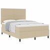 vidaXL Cama Box com cabeceira Cinza Claro e Branco 140 x 200 cm