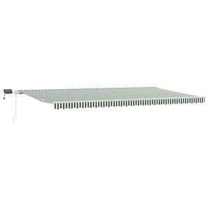 vidaXL Toldo retr&aacute;til Verde e Branco 600 &times; 300 cm Tecido e Alum&iacute;nio