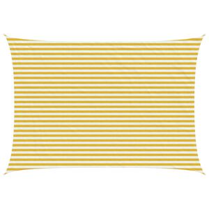 vidaXL Vela de Sombra 3 x 6 m HDPE Retangular Amarelo e Branco