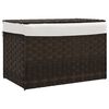 vidaXL Cesto roupa suja c/ tampa 55,5x35x34 cm vime PE castanho-escuro
