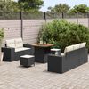 vidaXL Conjunto de Sof&aacute; de Jardim 8 pcs Preto vime PE