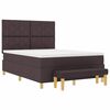 vidaXL Cama Box com colch&atilde;o Castanho escuro 160 x 200 cm tecido